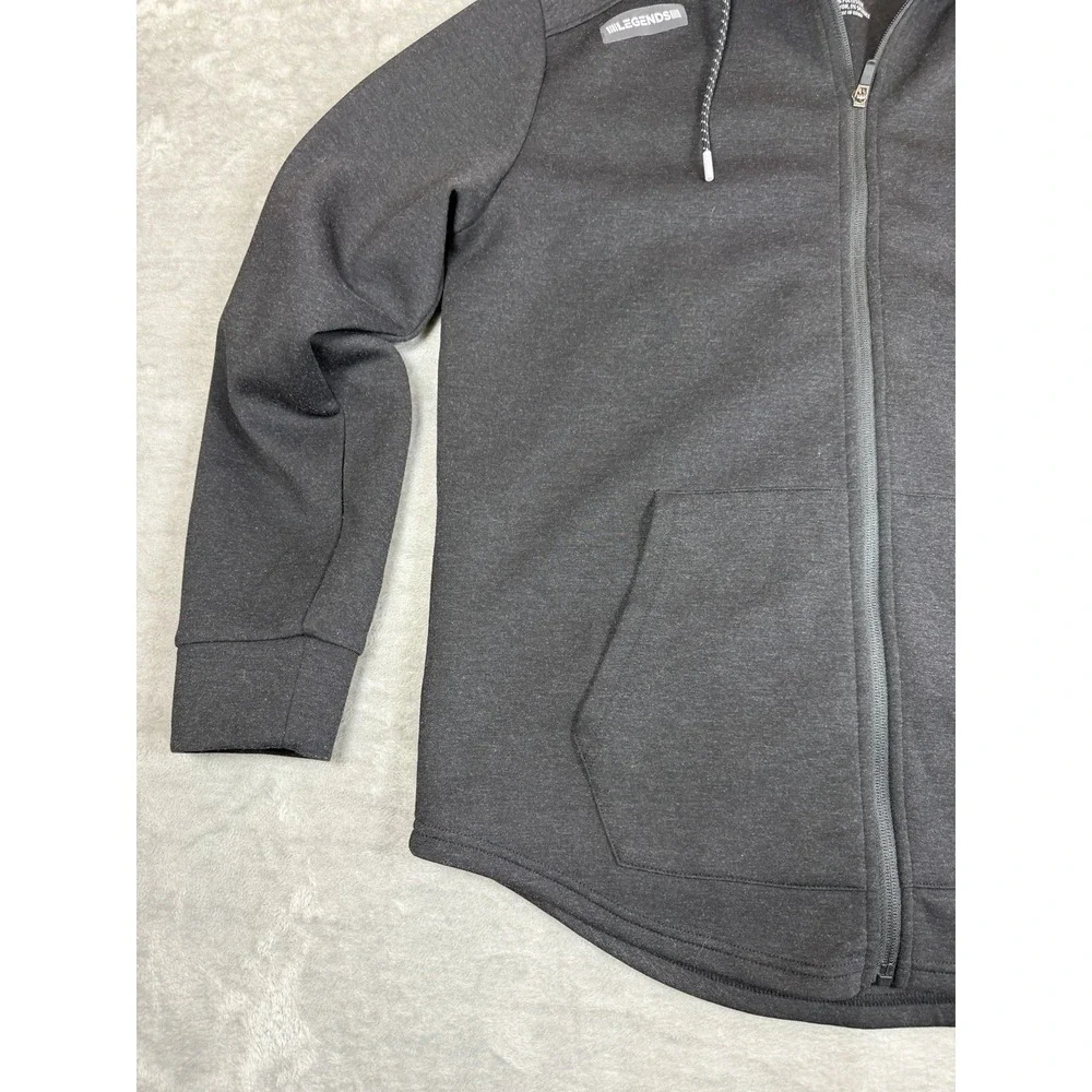 Legends Mens Medium Full Zip Hoodie Black Performance Stretch Athletic Jacket